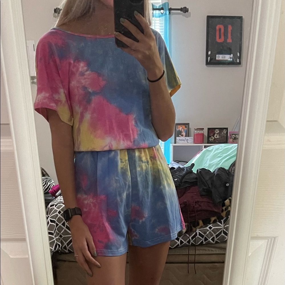 Shein Tie Dye Romper XSmall but fits Small/Medium